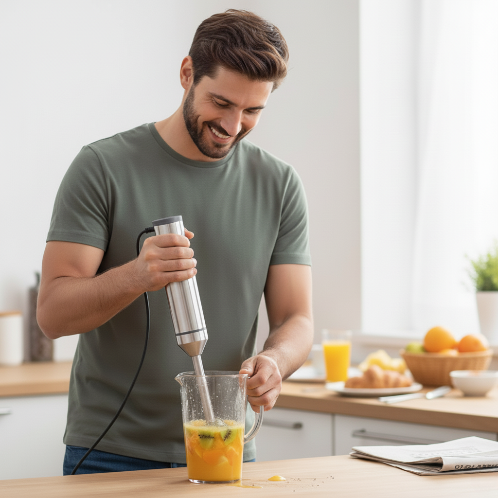 Mixeur plongeant en action 2