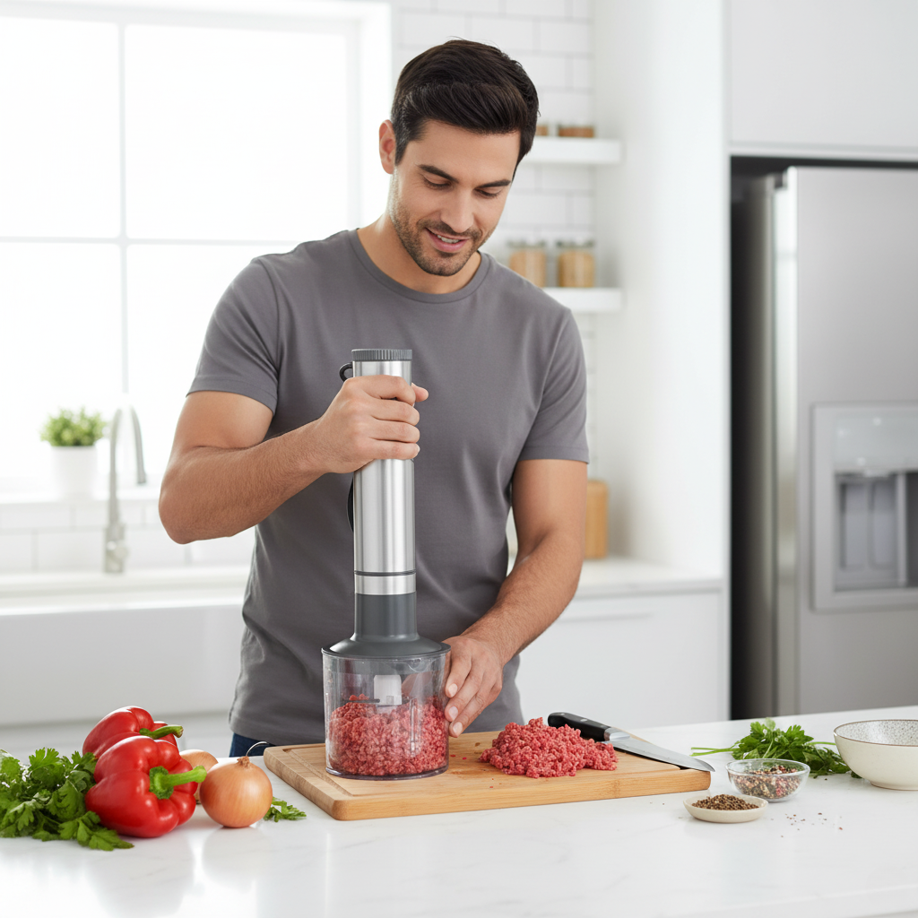 Mixeur plongeant en action