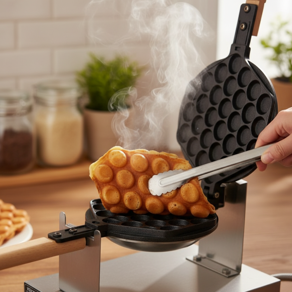 Saveurio gaufrier bubble en action